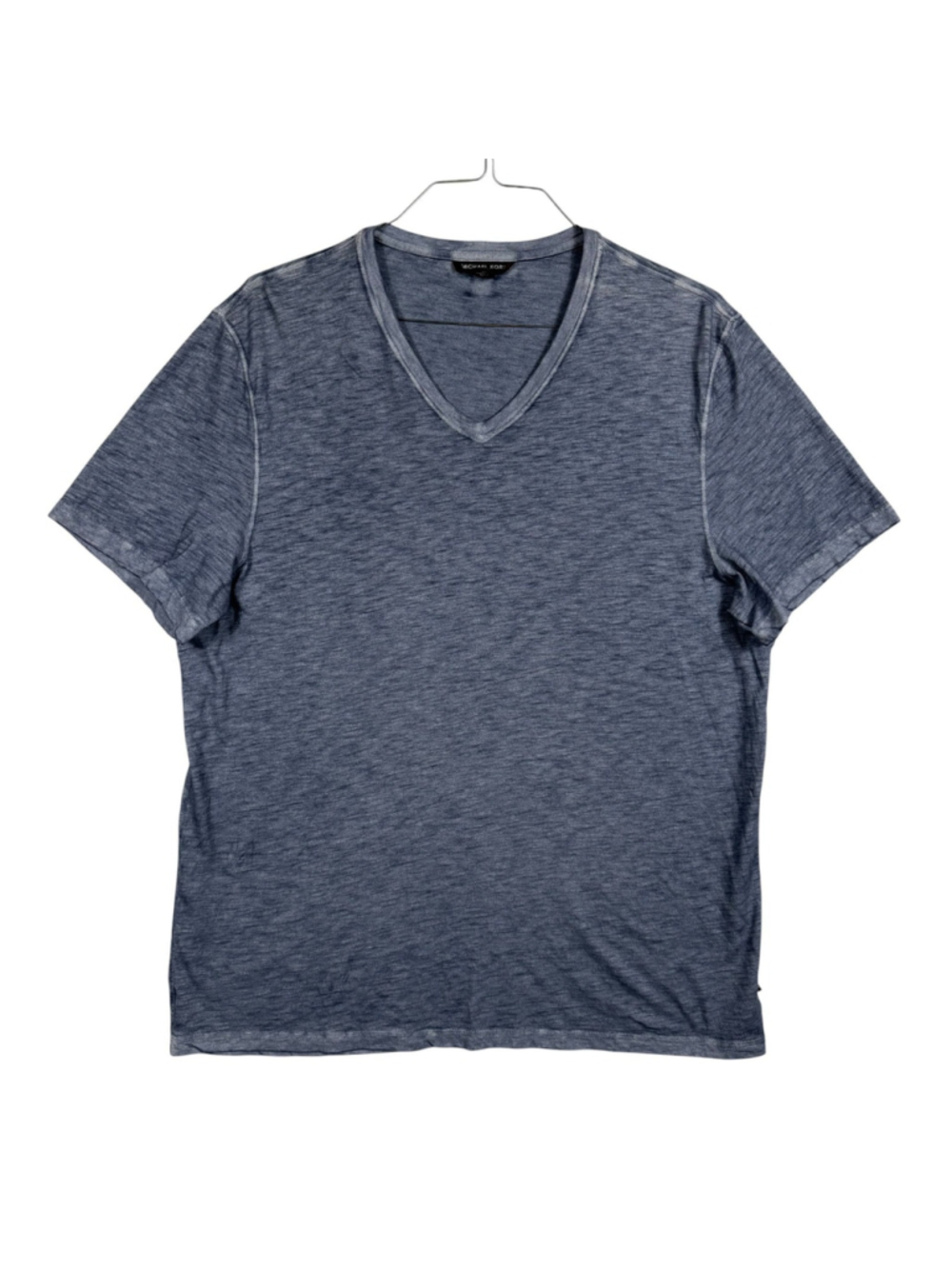 Michael Kors T Shirt Heather Blue Short Sleeve Casual Comfort V Neck Men's XL